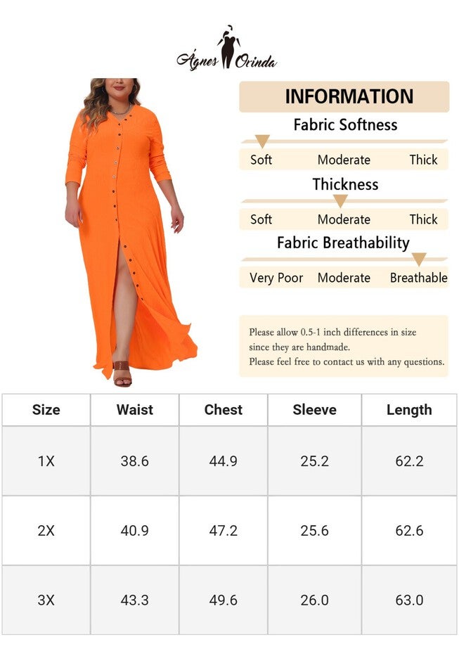 Side Split Long Sleeve Cardigan Cover Up Dress, Orange / Orange, alternate image number 2