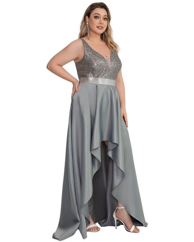 Sparkly Bodice High Low Prom Dress, , alternate image number 8