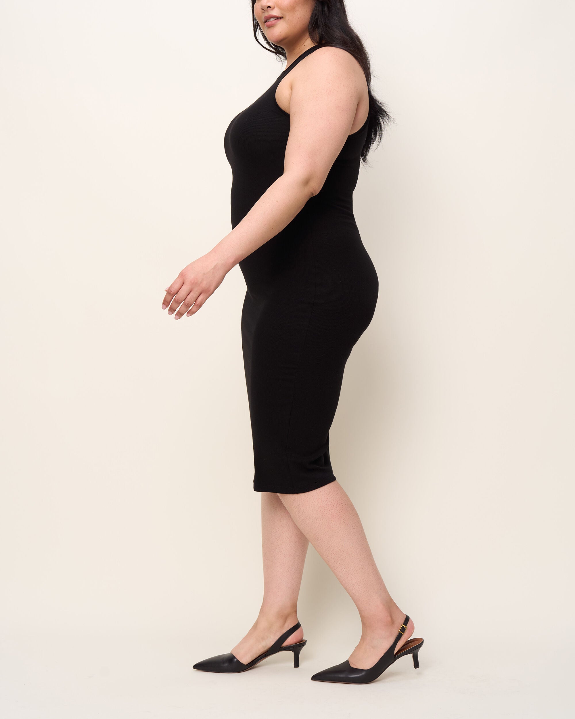 The Racerback Midi Dress, Onyx / Black, alternate image number 2