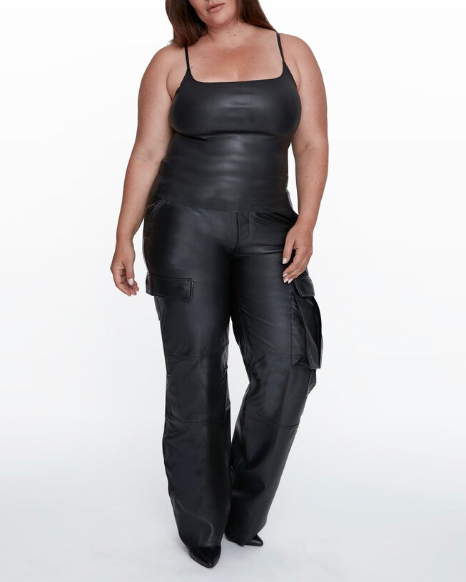 Memphis Stretch Leather Tank, Black / Black, alternate image number null
