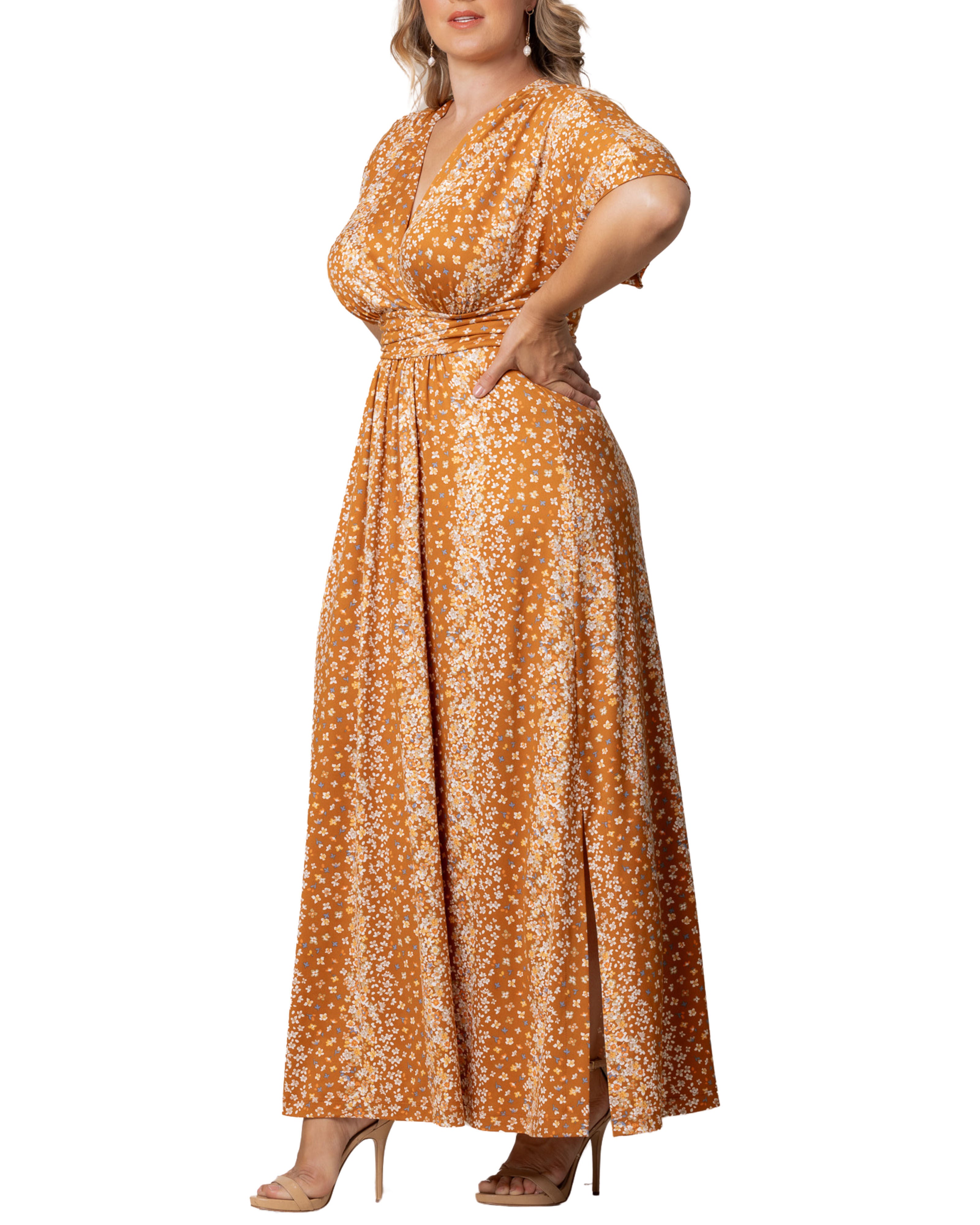 Vienna Maxi Dress, AMBER FLORAL FALLS / Orange, alternate image number 3