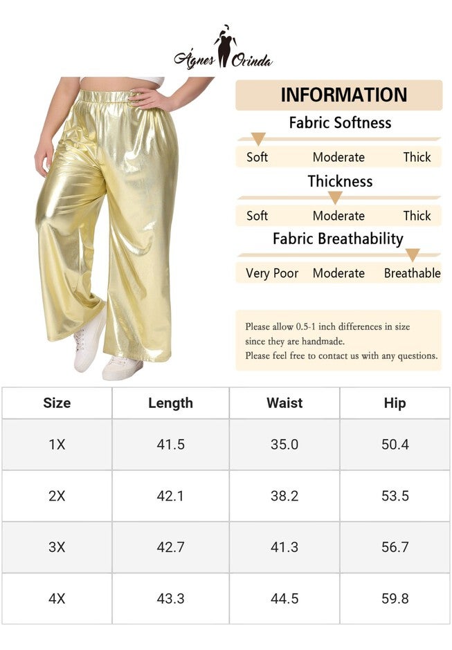 HOLOGRAPHIC METALLIC HIGH WAIST STRETCHY JOGGER PANTS, Gold / Gold, alternate image number 4