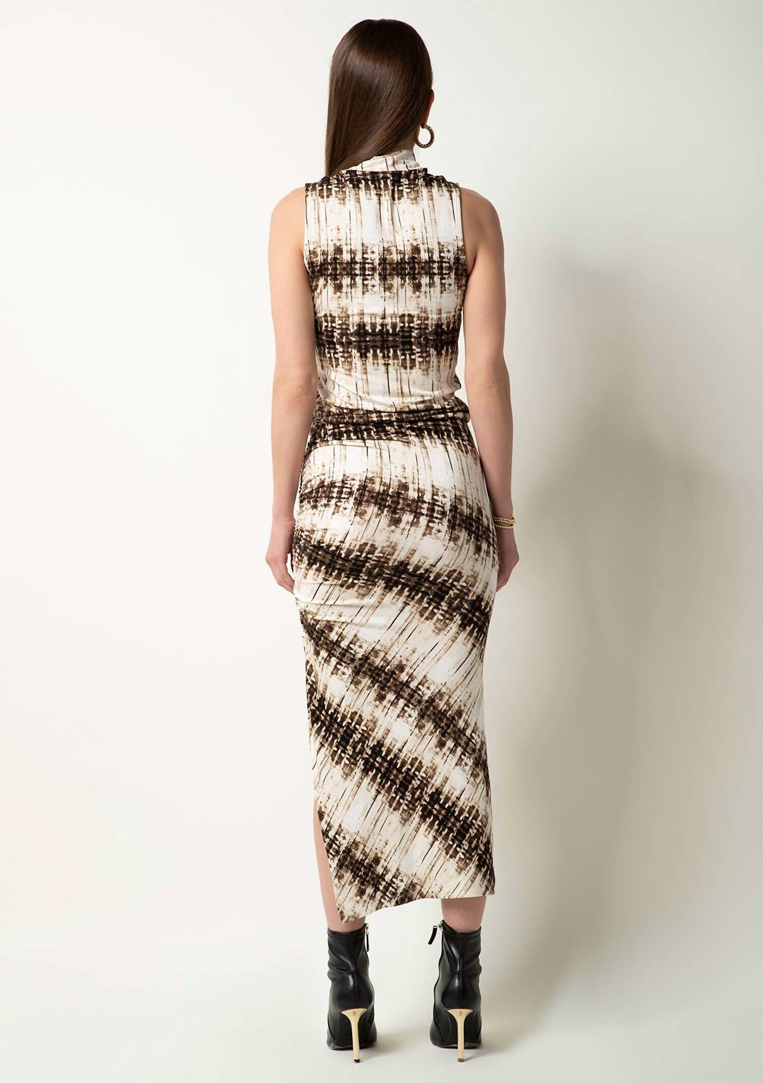 ARDEN SLEEVELESS DRESS IN FOLDED SHIBORI STRIPE, , alternate image number 3