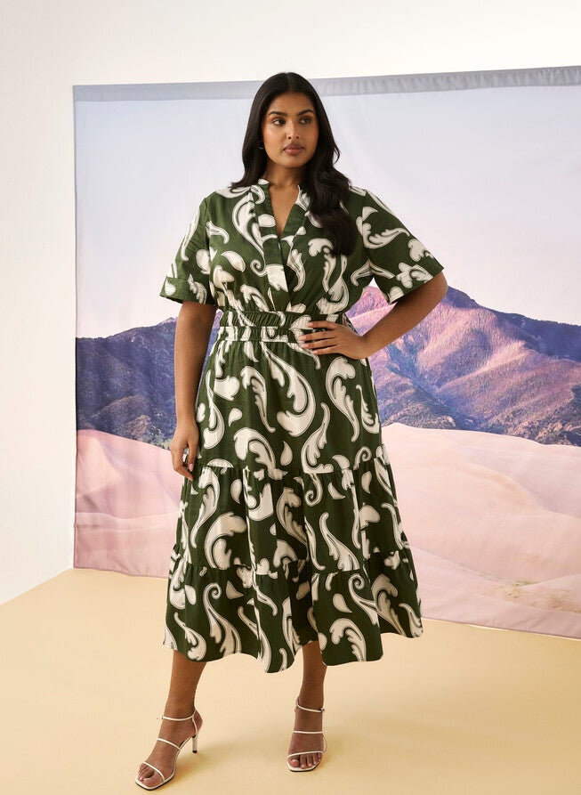 SANDSWEPT DRESS, Print / Kelly Green, alternate image number 1