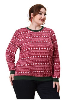Long Sleeve Contrast Color Knit Pullover Top