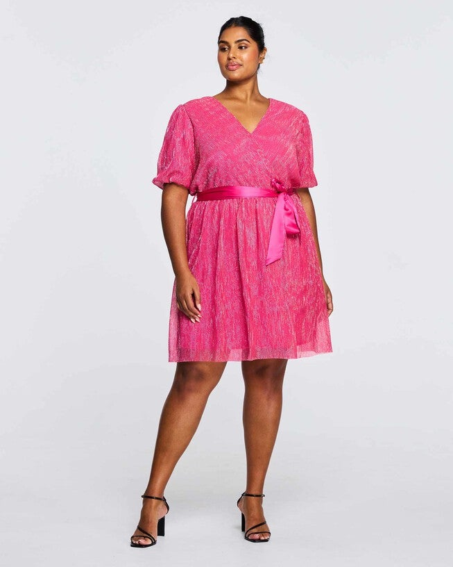 Avalone Pink Knee Length Dress, Pink / Pink, alternate image number 2