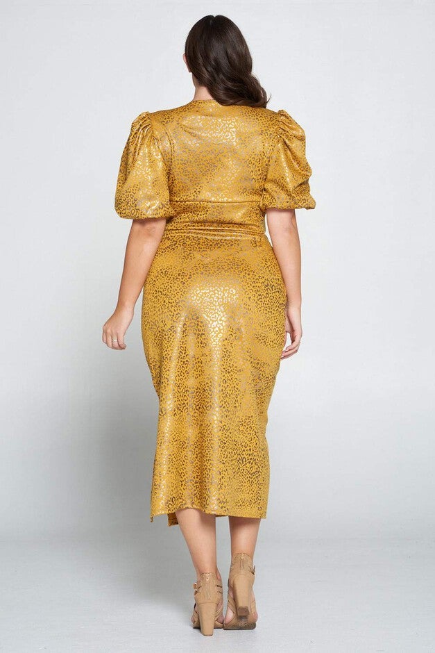 CHEETAH FOIL WRAP TOP AND MIDI SKIRT SET, , alternate image number 9