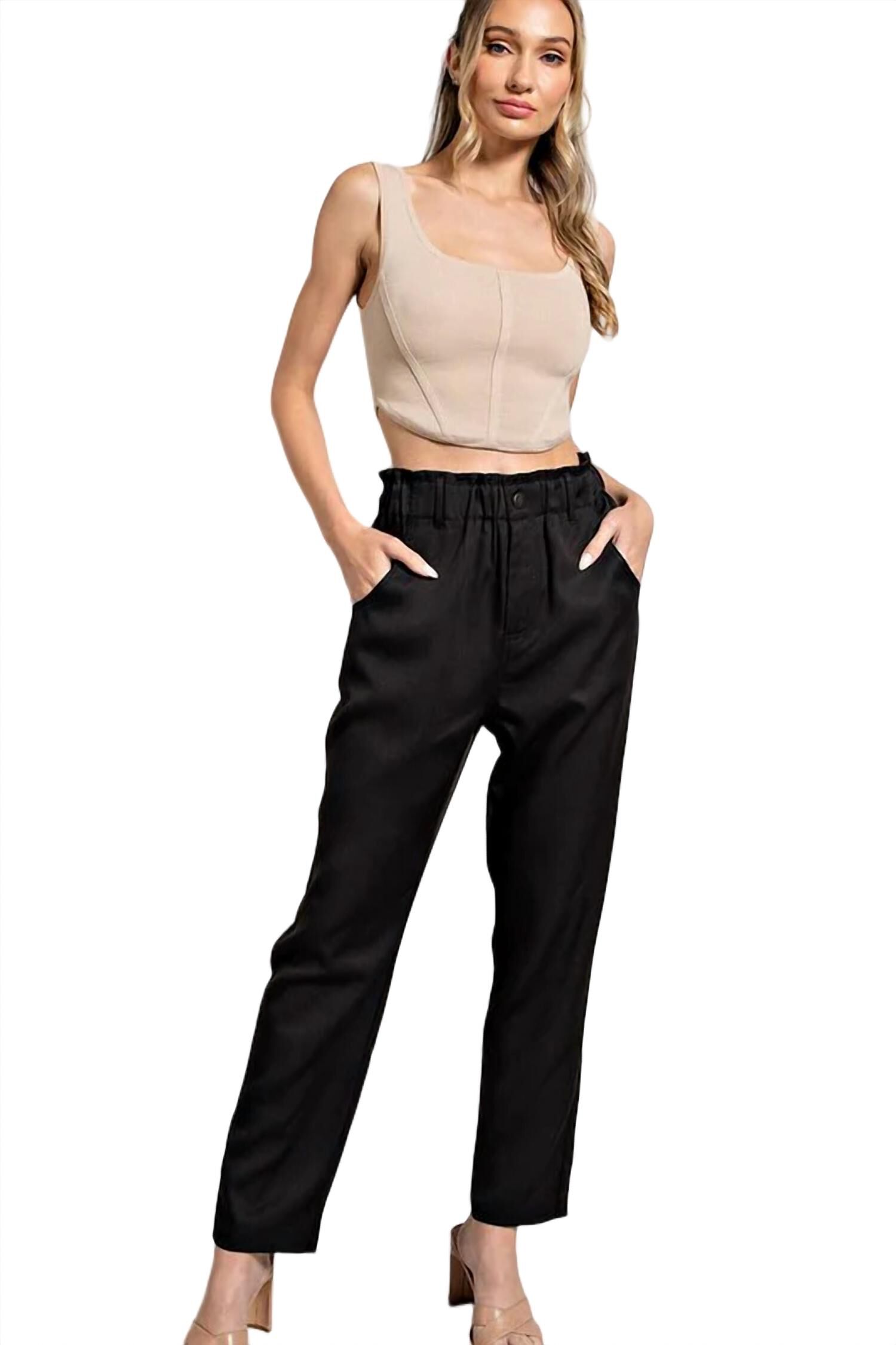 STRAIGHT LEG DRESS PANT, Black / Black, alternate image number 2