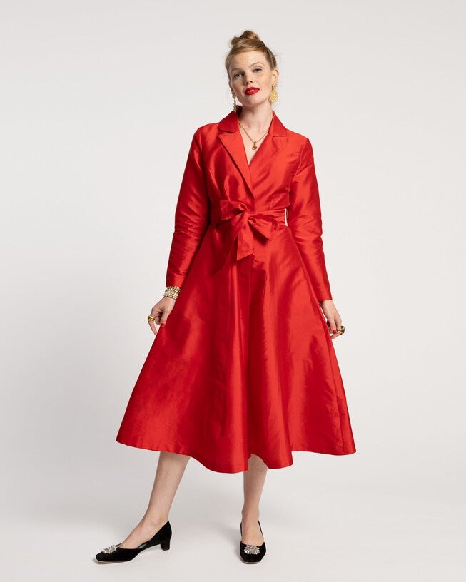 Lucille Wrap Dress, Scarlet / Red, hi-res image number 0
