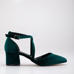 DOLLY - EMERALD GREEN VELVET HEELS