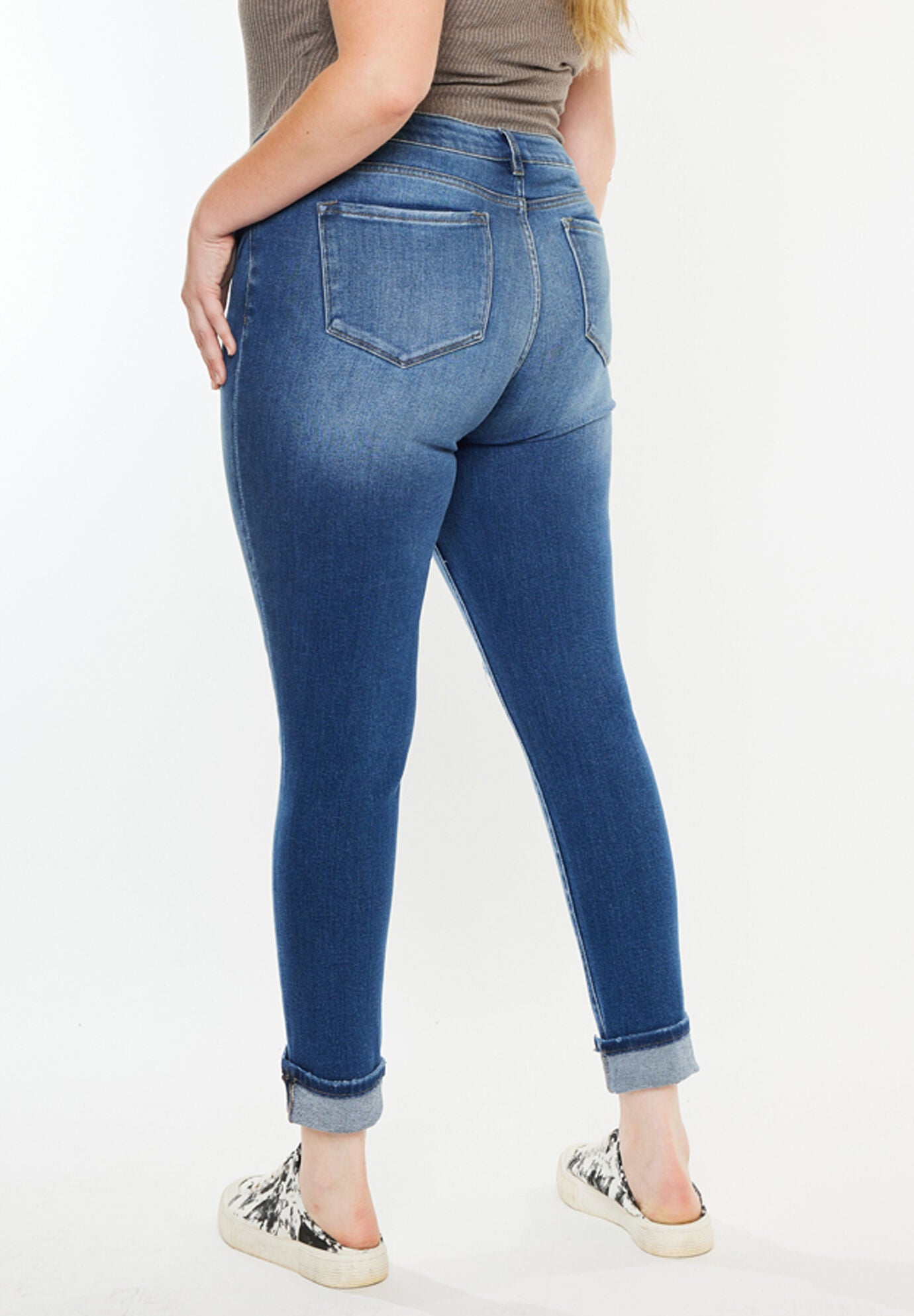 Dorah High Rise Ankle Skinny (Plus Size), Medium Wash / Medium Wash, alternate image number 6