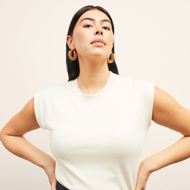Alina Muscle Tee - Pima Cotton, Ivory / Ivory, hi-res image number 0