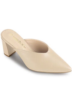 Pointed Toe Chunky Heels Slides Mules