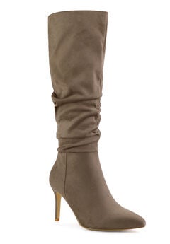 Slouch Pointed Toe Stiletto Heel Knee High Boots