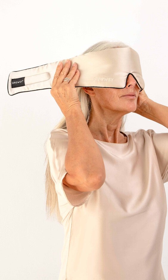 Pipe Dreams Silk Sleep Mask, Dusty Gold / Gold, alternate image number 3