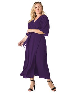 Plus Size Olivia Kimono Wrap Maxi Dress