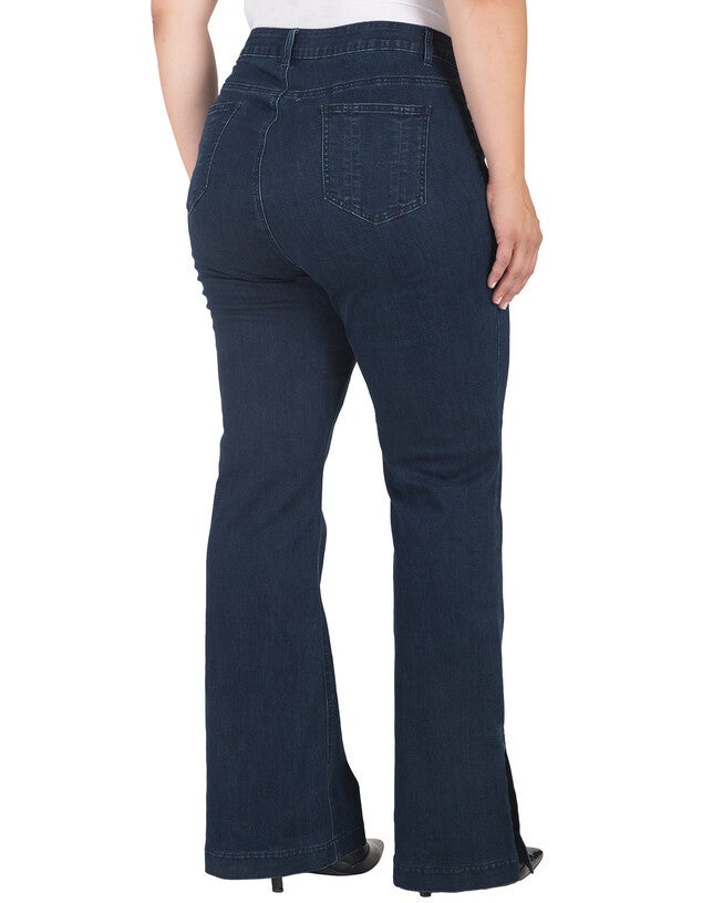 Standards & Practices High Waist Split Hem Flared Jeans, 3177DARKVIN / Dark Wash, alternate image number null