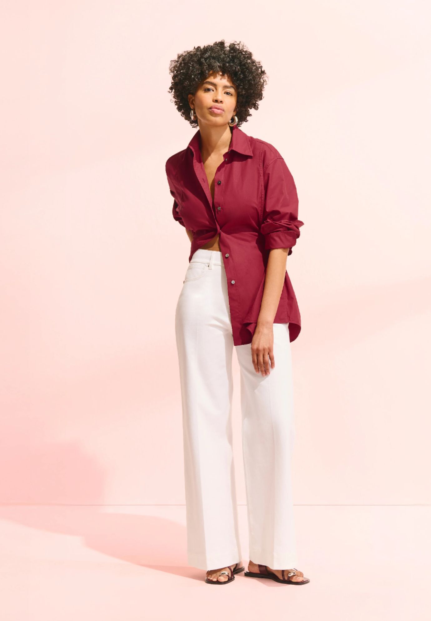 Bentley Al Fresco Shirt - Cotton Poplin, Cinnabar / Red, alternate image number 3