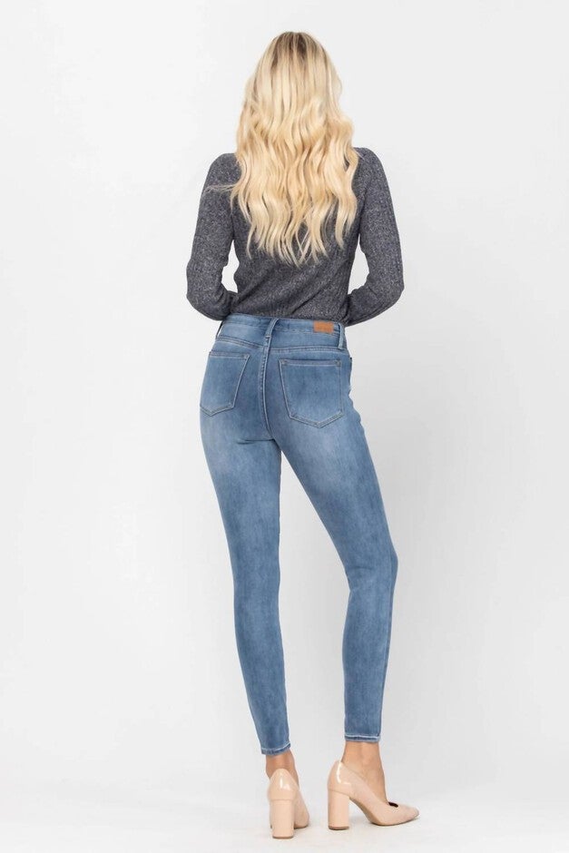 High Waist Thermal Skinny Denim 88206 in Blue, , alternate image number null