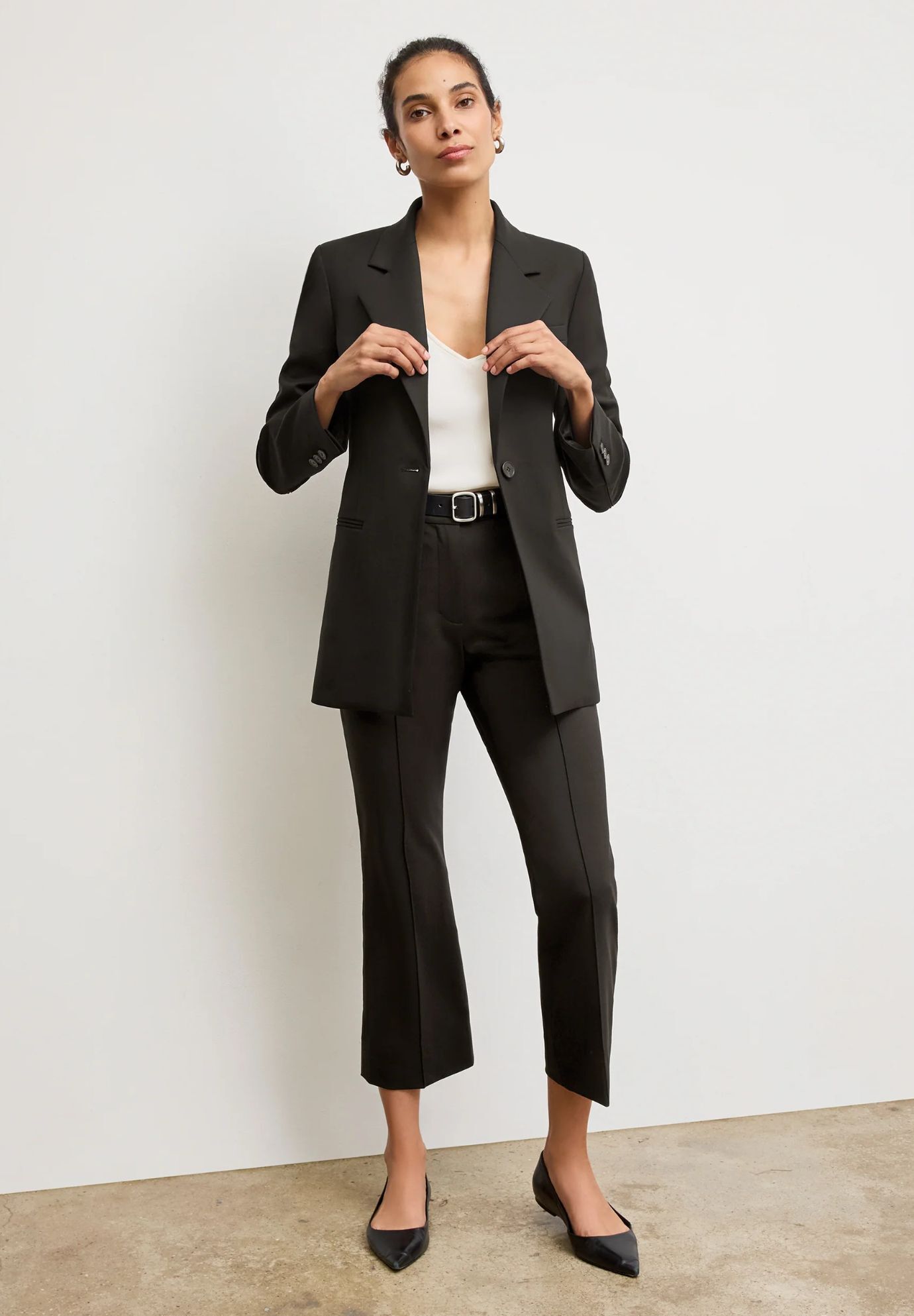 Rossi Executive Blazer - Washable Wool Twill, Black / Black, alternate image number 2