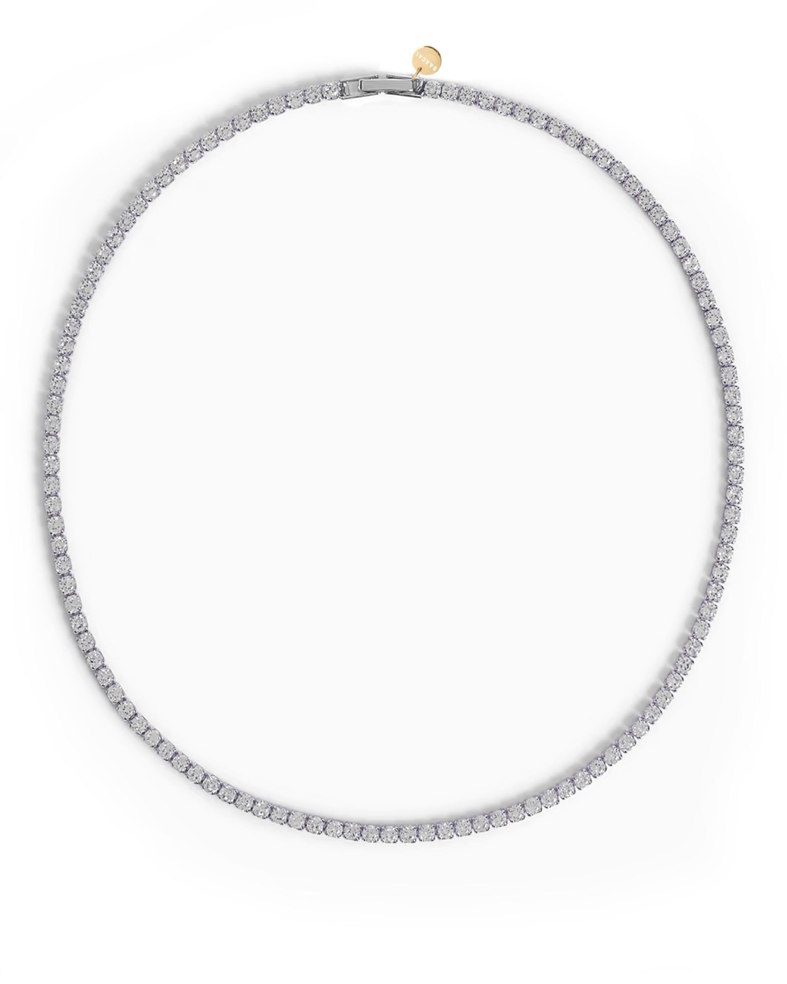 Tennis Necklace White Gold 20 inches, Silver / Silver, hi-res image number 0