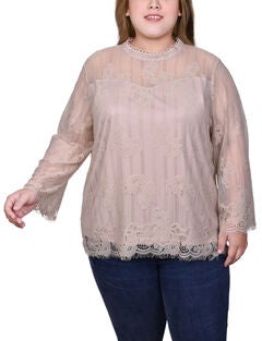 3/4 Sleeve Lace Blouse