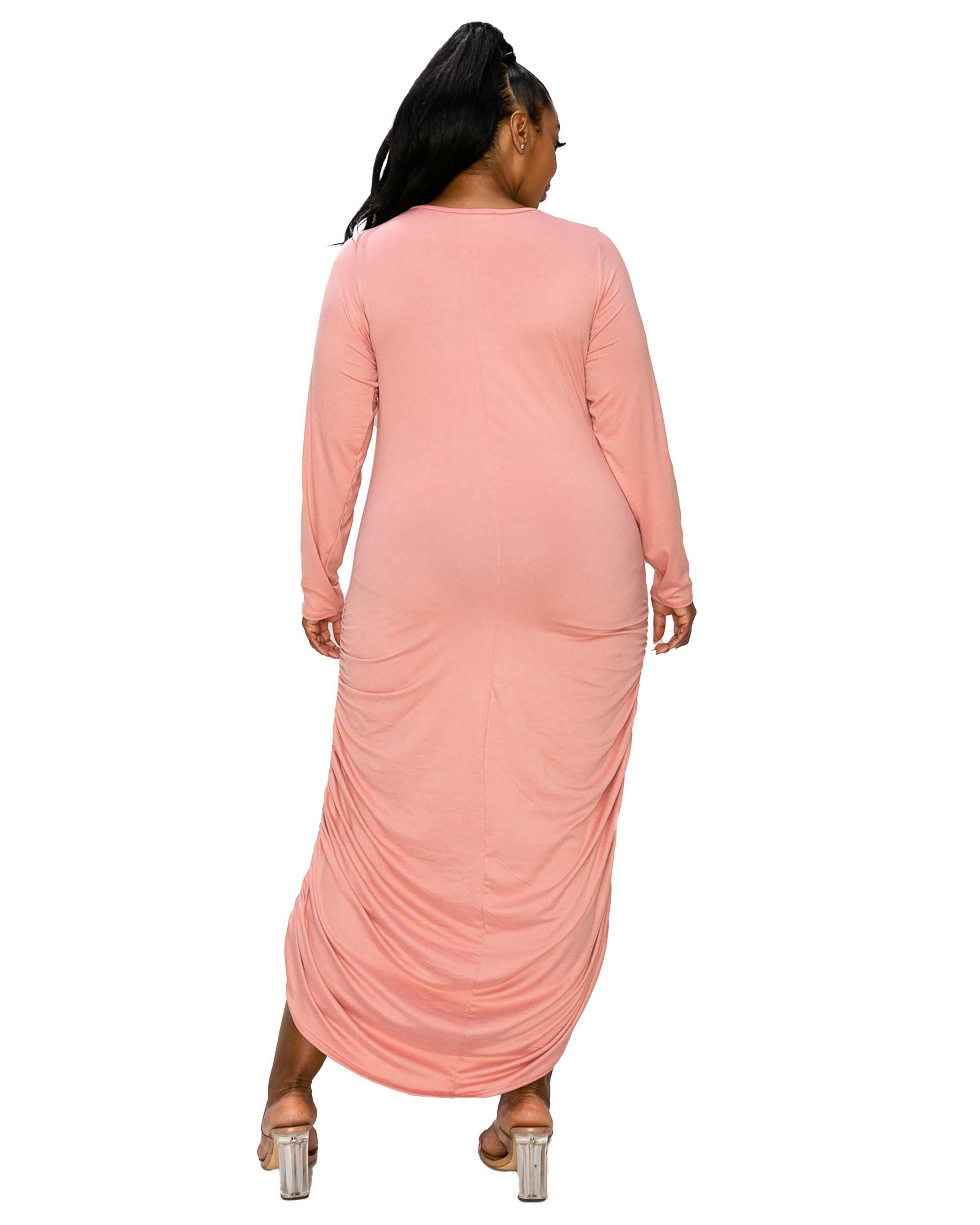 JESSICA RUCHED MAXI DRESS, Blush / Pink, alternate image number 2