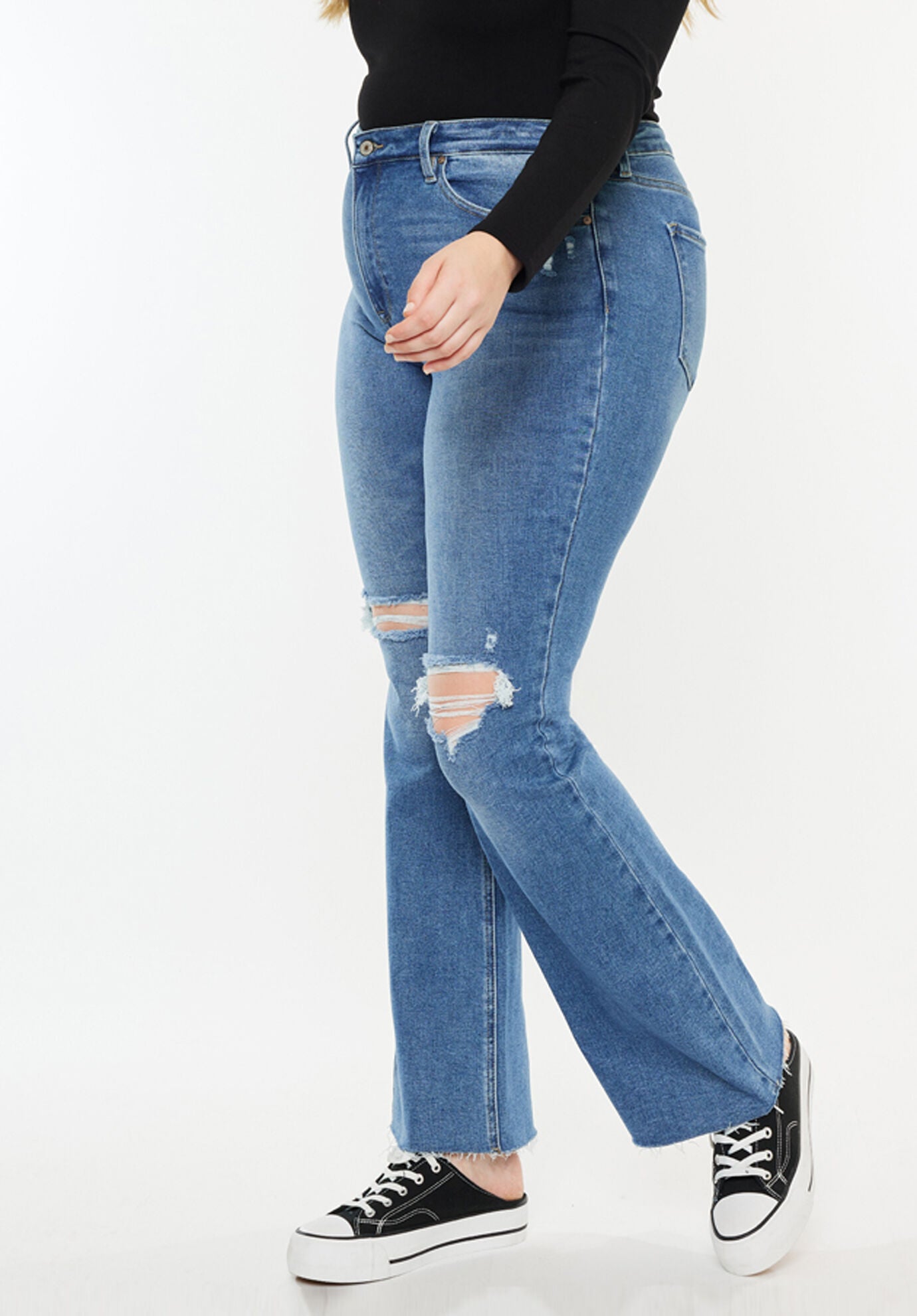 Sunflower Essentials High Rise Bootcut Jeans ( Plus Size), Medium Wash / Medium Wash, alternate image number 5