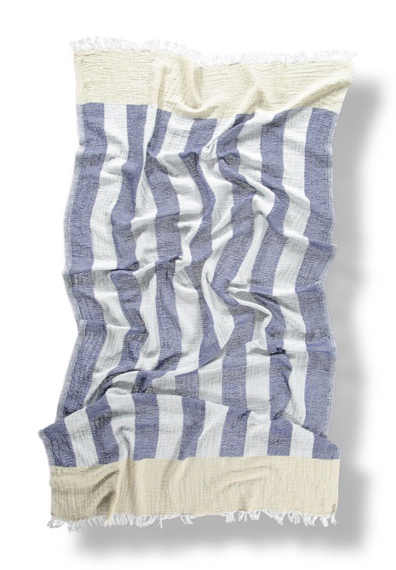 Stripe Turkish Towel, NavyCreamTan / multi, hi-res image number 0