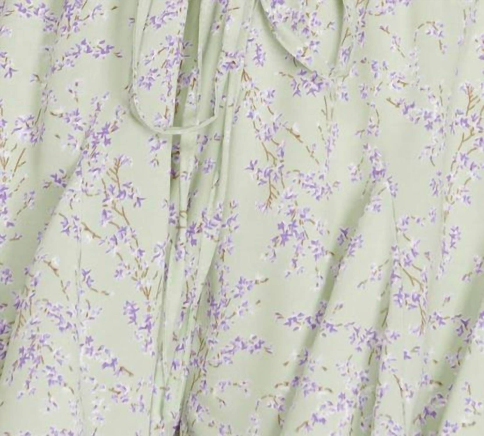 Mint Floral Skort In Mint And Purple, , alternate image number 1