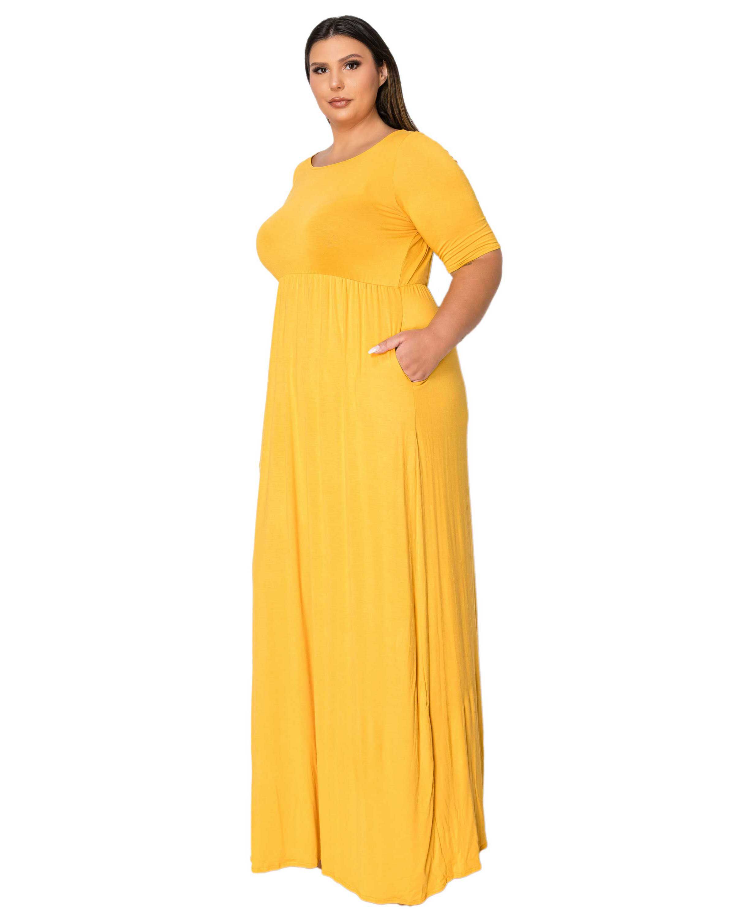 Eva Pocket Maxi Dress, Mustard / Mustard, alternate image number 1