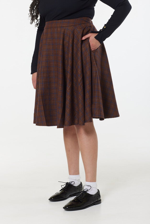 Sophie Skirt Blue and Brown, Brown / Brown, alternate image number 2