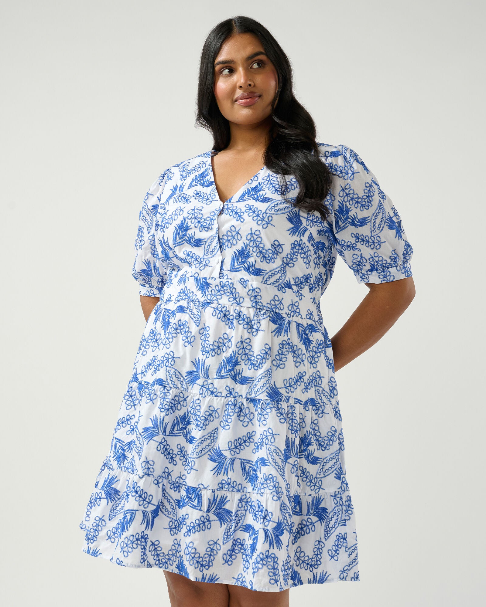 La Croisette Dress, BlueMilk / Royal Blue, alternate image number 1