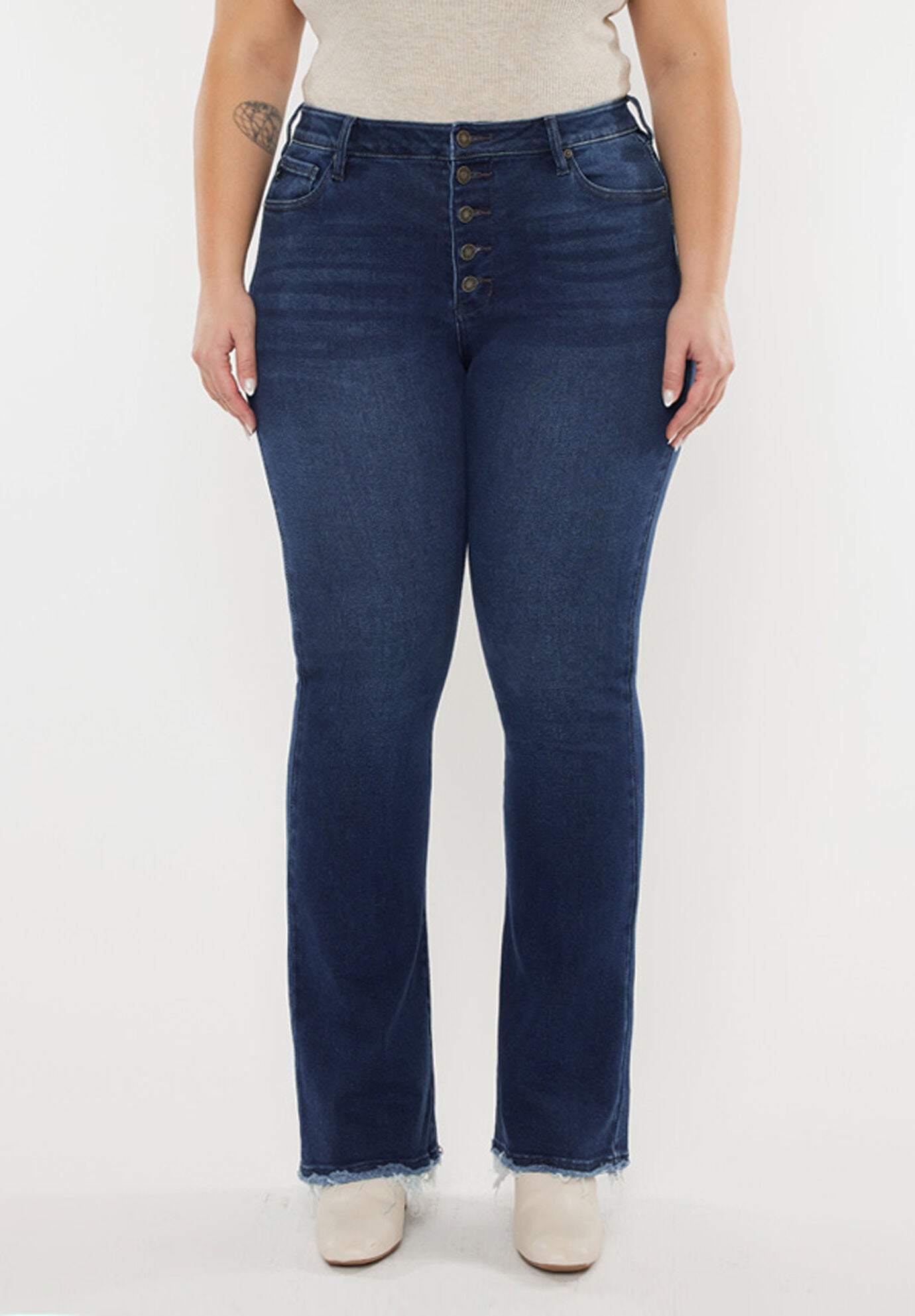 Yvette High Rise Flare (Plus Size), Dark Wash / Dark Wash, alternate image number 5