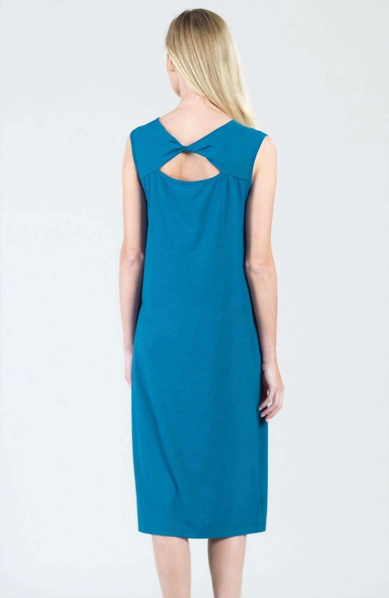 REVERSIBLE CUT OUT MIDI DRESS IN TEAL, , alternate image number 3