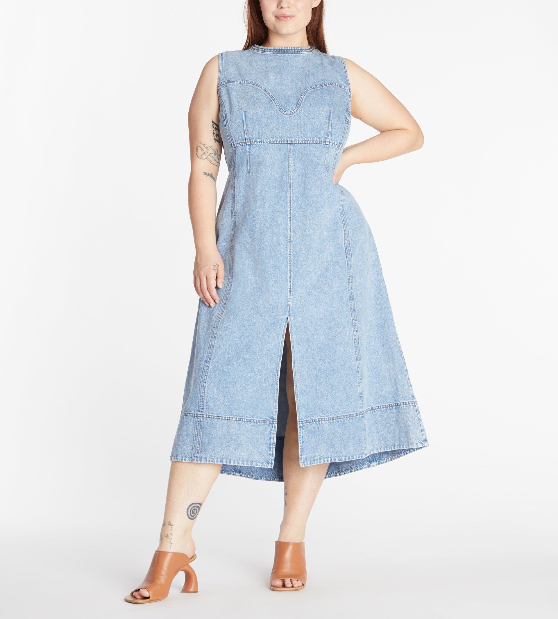 Marion Dress, True Blue Acid Indigo / Light Wash, hi-res image number 0