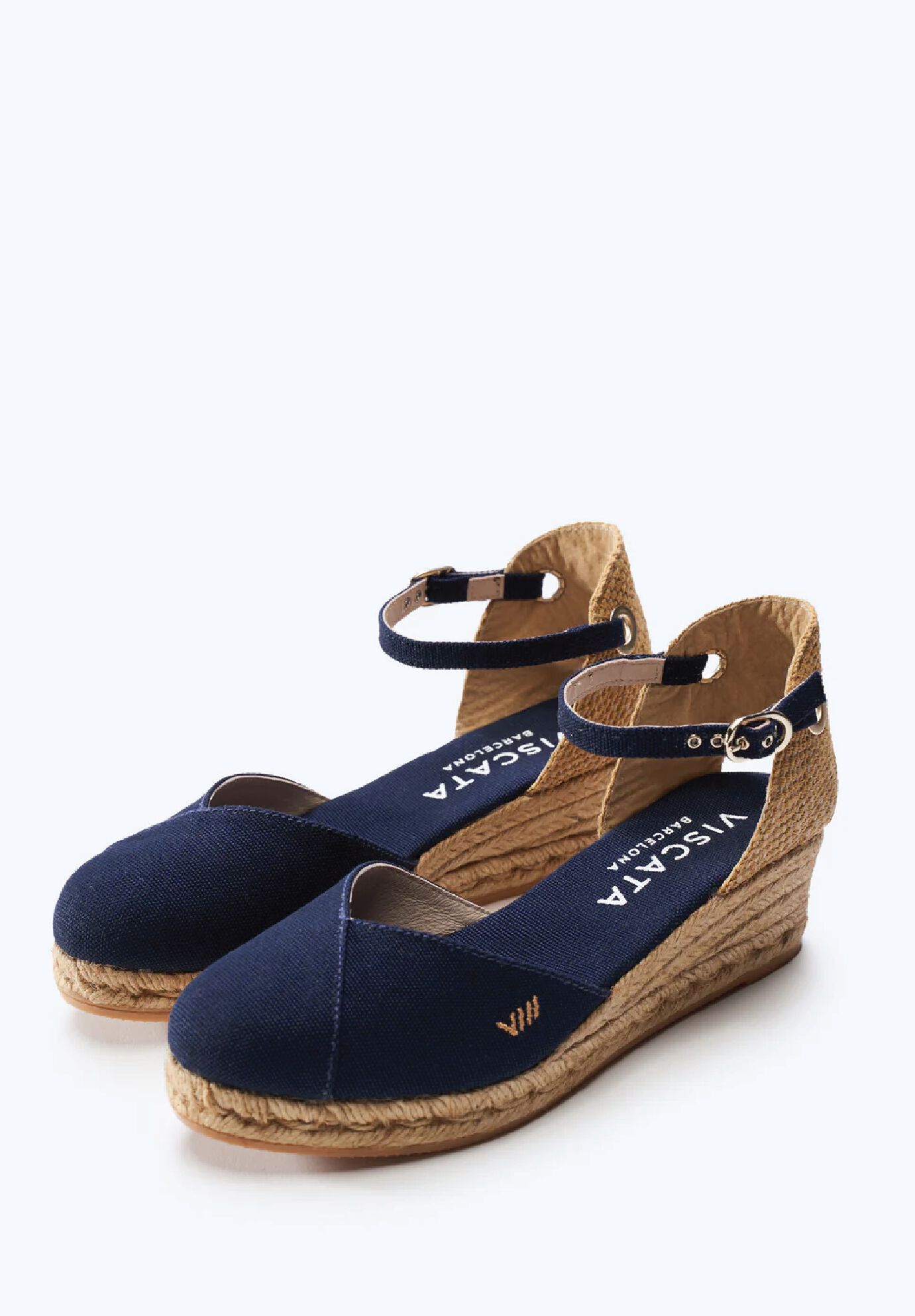 Pubol Canvas Espadrille Wedges, Navy / Navy, alternate image number 1