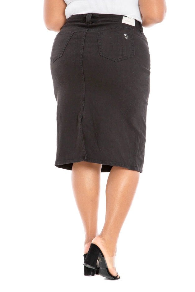 Slink Jeans Womens Skirt, Black / Black, alternate image number 3
