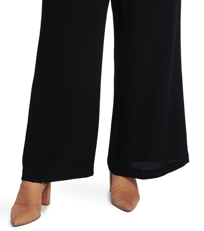 1.STATE Women's  Crepe Cropped Wide Leg Pants Black  2X, , alternate image number 5