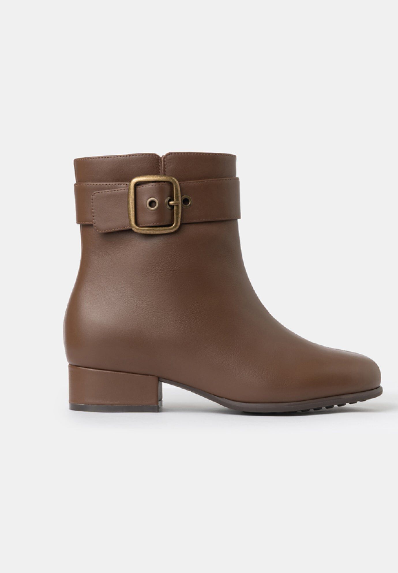 Zoe Mid Heel Buckle Booties, Brown Sugar / Brown, hi-res image number 0