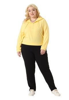 Button Collar Drawstring Hoodies Pullover Sweatshirt Top