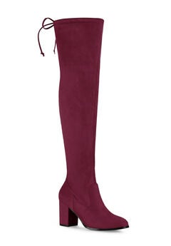 Round Toe Chunky Heel Over the Knee High Boots