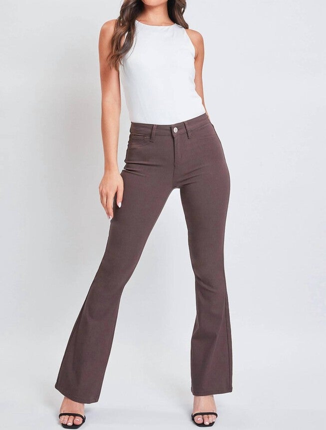 HYPERSTRETCH HIGH RISE FLARE DENIM IN COCO, Coco / Brown, alternate image number null