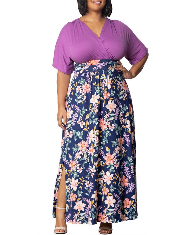 Havana Color Block Maxi Dress, NAVY BLOSSOM PRINT / Navy, hi-res image number null