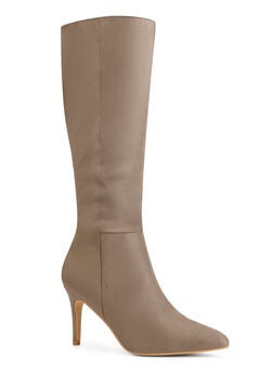 Pointed Toe Stiletto Heels Side Zip Knee High Boots
