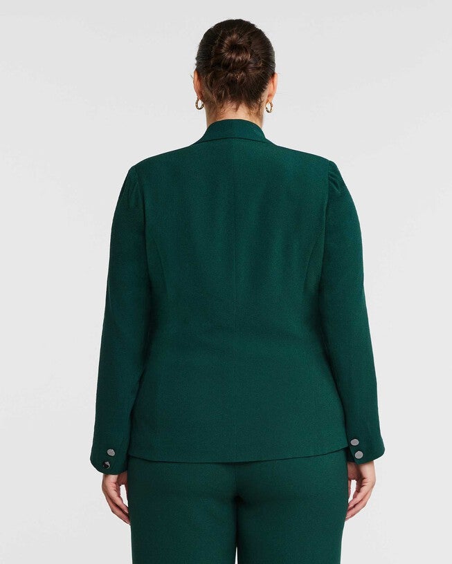 Clever Double Breasted Black Blazer, Grove Green / Forest Green, alternate image number null