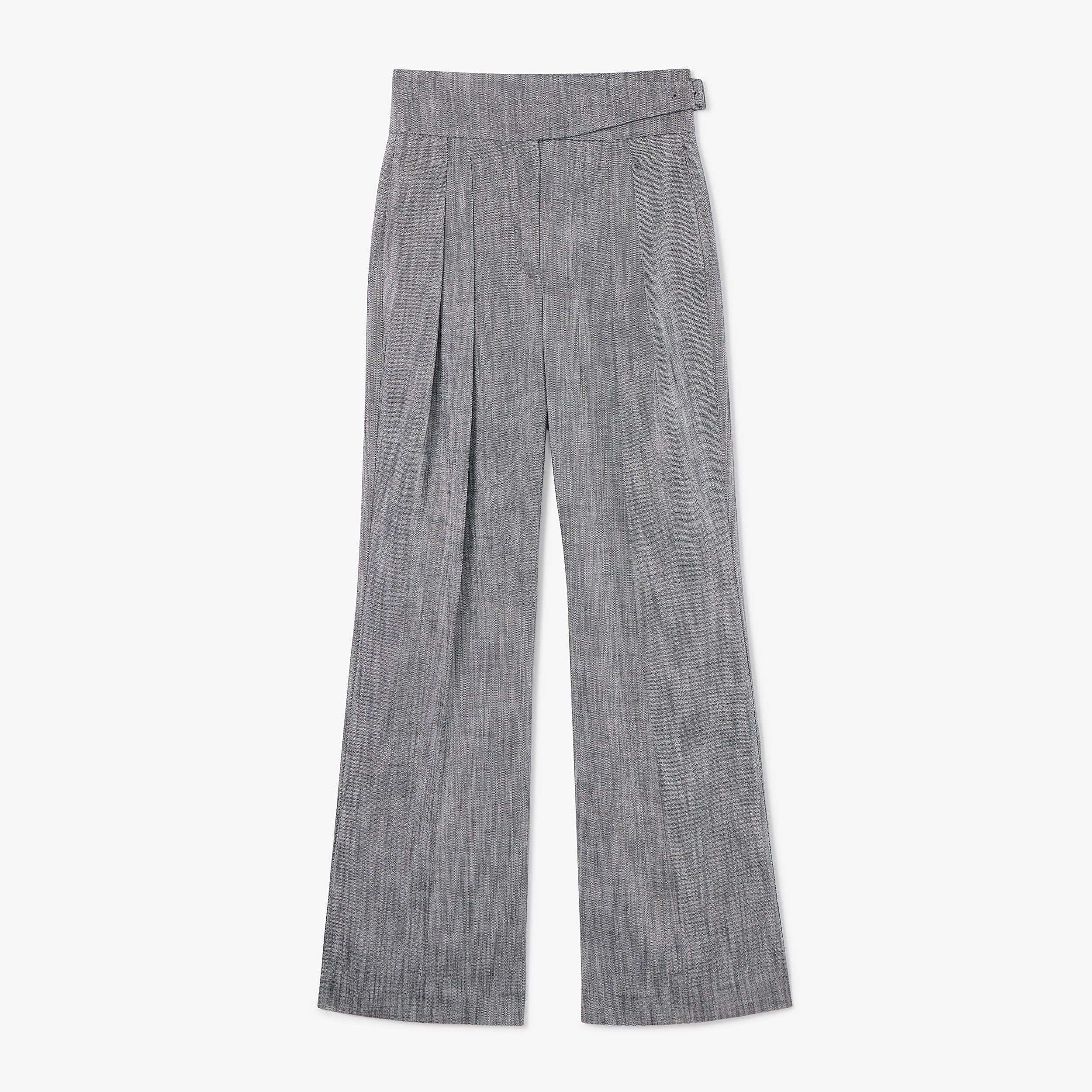 Bronny Cummerbund Trouser - Porto Weave, BlackWhite / Light Grey, alternate image number 6