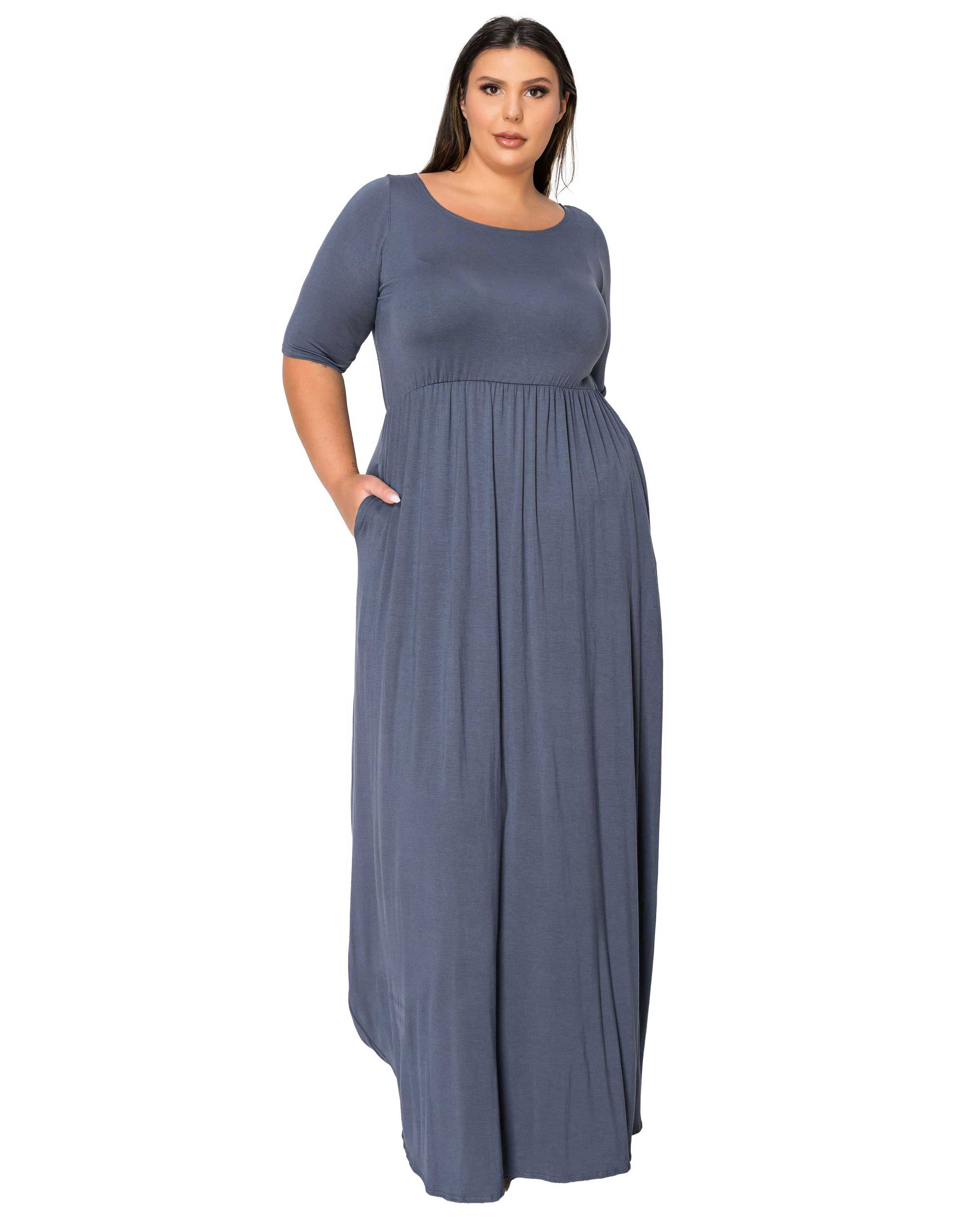 Eva Pocket Maxi Dress, Charcoal / Charcoal Grey, hi-res image number 0