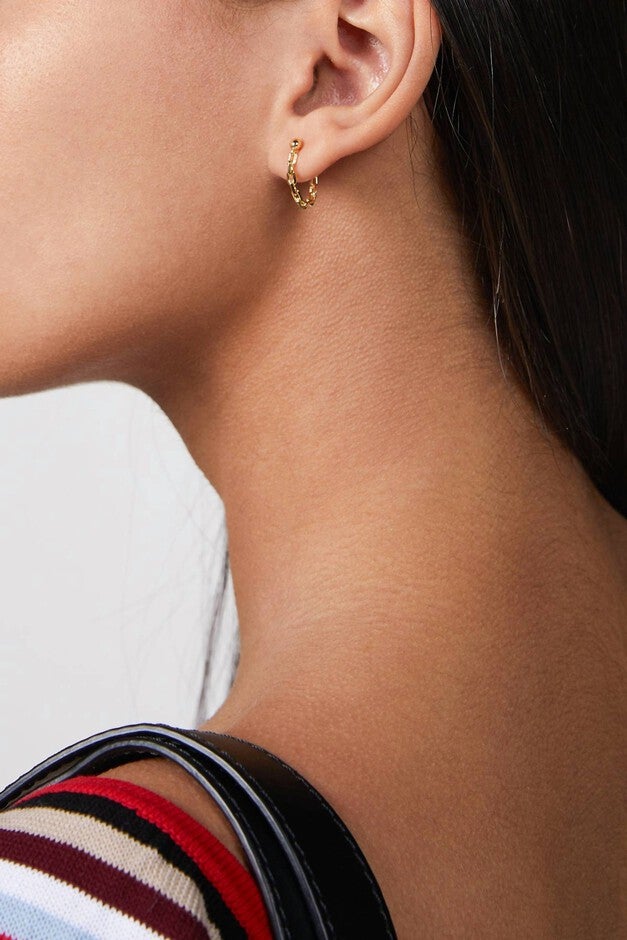 BRUCE CHAIN STUDS IN GOLD, Gold / Gold, alternate image number null