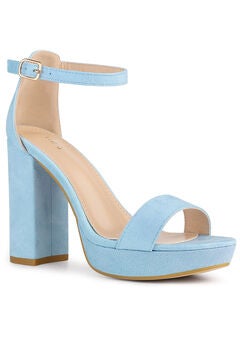 Platform Ankle Buckle Strap Chunky Heel Sandals